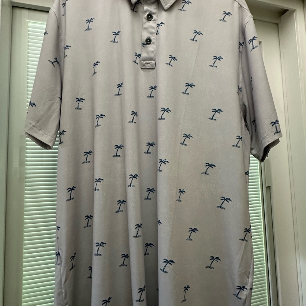 Kahala Men’s Palm Tree Polo with Brrr cooling technology size Large
